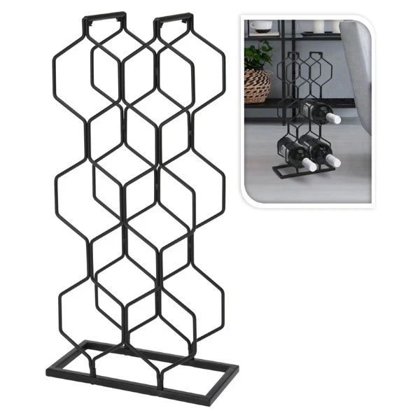 Vinreol i metall til 8 flasker - sort C37880410 by Koop color Svart