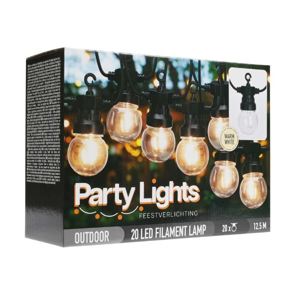 LED-lyslenke med 20 pærer LE21001601 by Koop color Svart