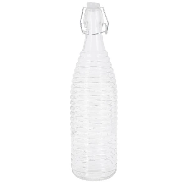 Glassflaske med patentkork 1000ml CD1001690 by Koop color Helder