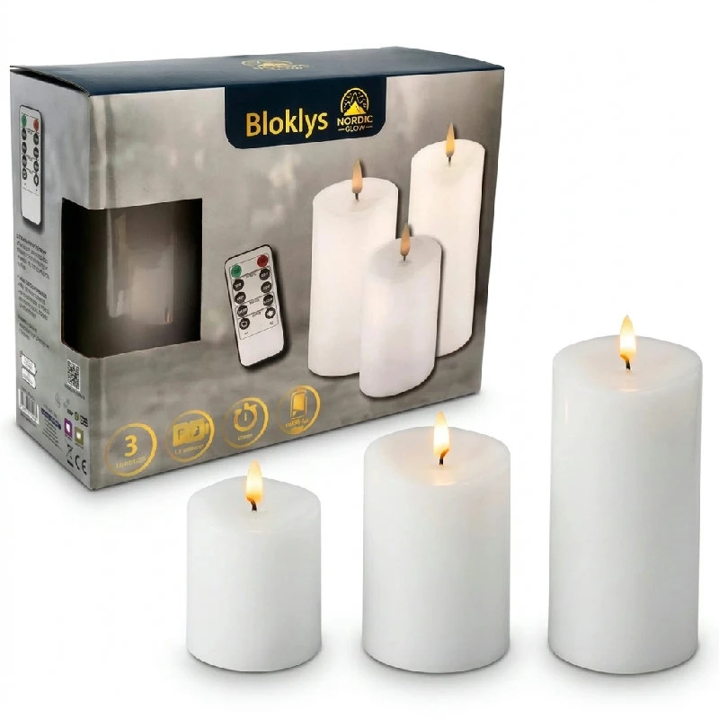 Kubbelys Råhvit 3D flame Ø: 7 X 12,5 CM 3005128 by HAAHR & CO color Svart