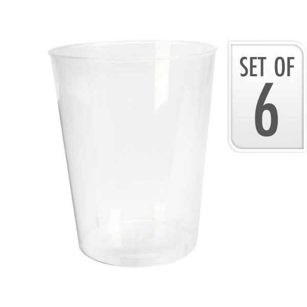 Plastglass 500 ml i PP – Sett med 6 stk. 178000630 by Koop color Helder