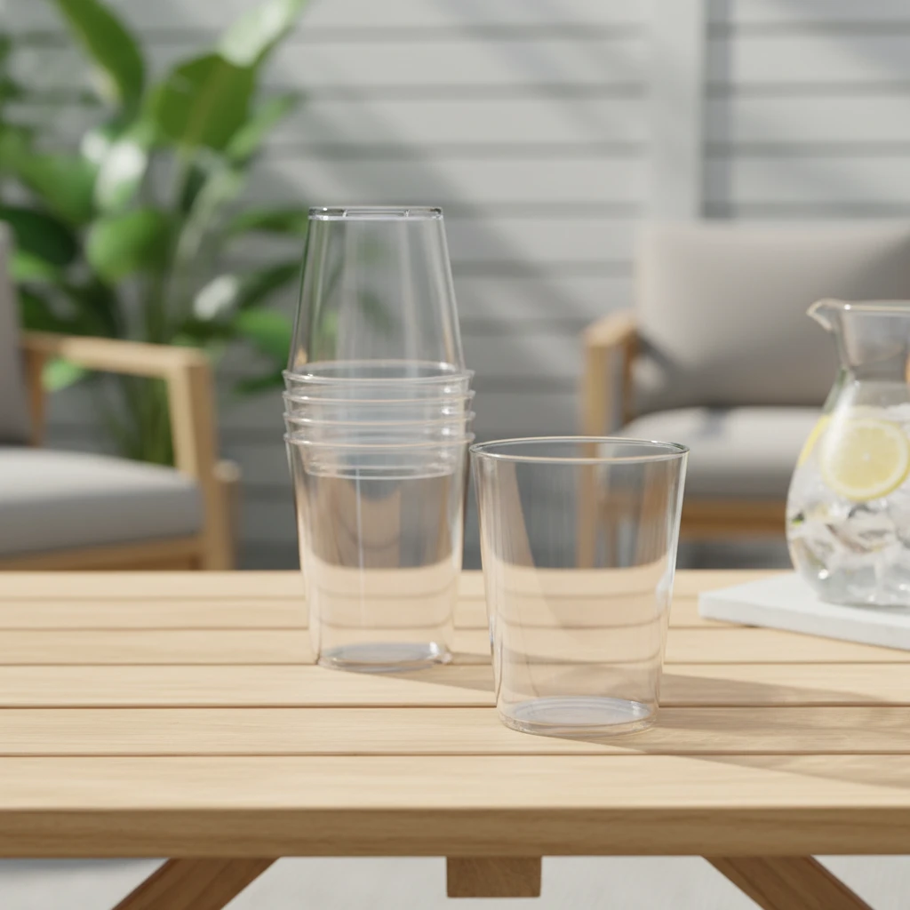Plastglass 500 ml i PP – Sett med 6 stk. 178000630 by Koop color Helder