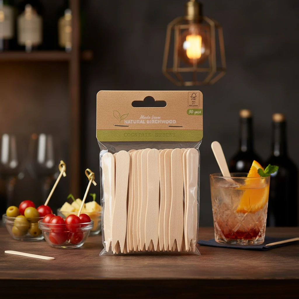 Cocktailgafler bjørketre 50 stk Klimatossen 170488250 by Koop color ljusbrun