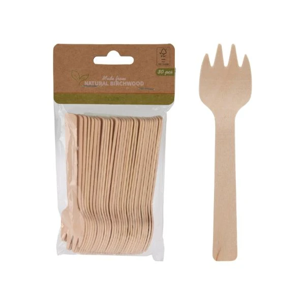 Gafler i bjørketre 30 stk. Klimatossen 170488220 by Koop color ljusbrun