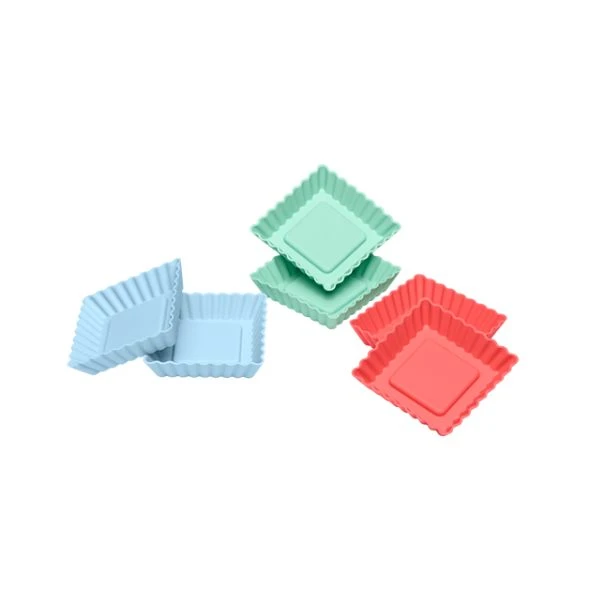 Lurch Flexiform mini terteformer firkantede 6 stk LU83015 by LURch color Svart