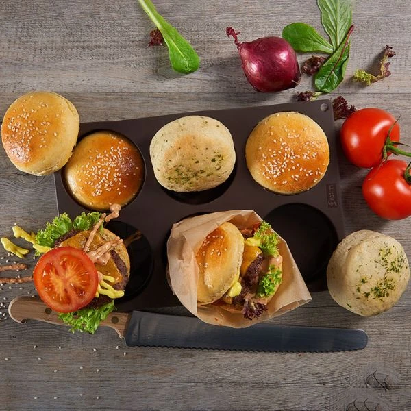 Lurch Flexiform BurgerBun 6 stk. Ø8,5cm LU85086 by LURch color Svart