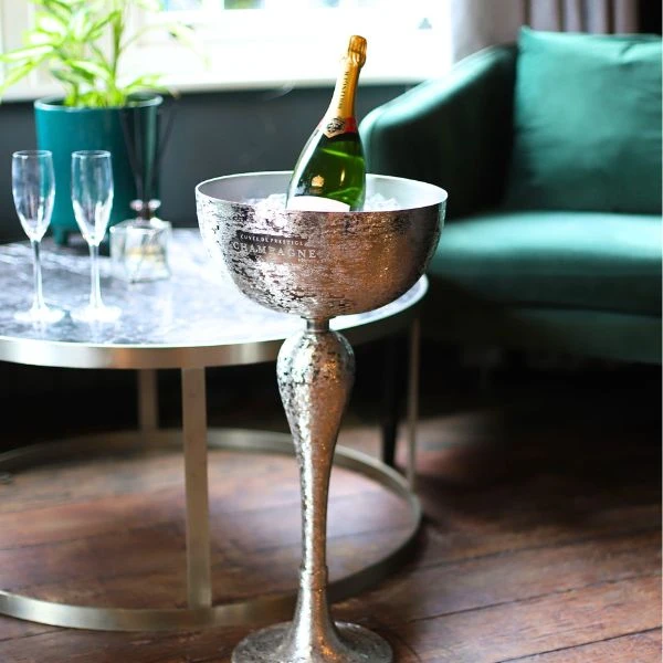Luksus champagnekjøler med stativ i rustfritt stål 40851 by Drink color Svart