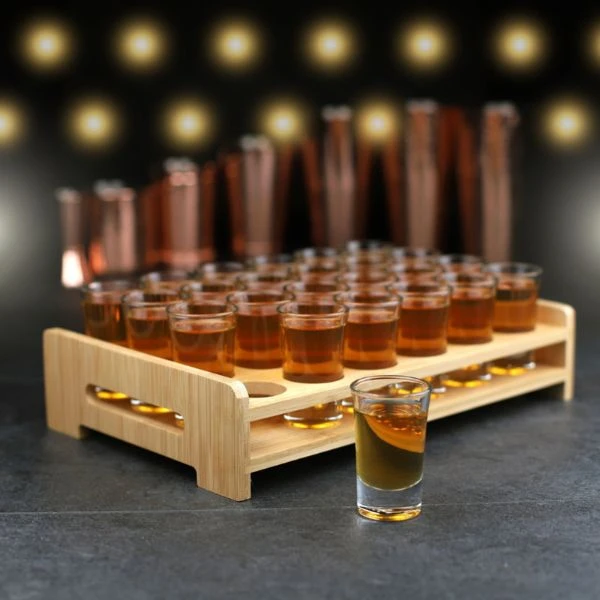 Shotglassholder i tre til 24 shots 36296 by Drink color Bruin