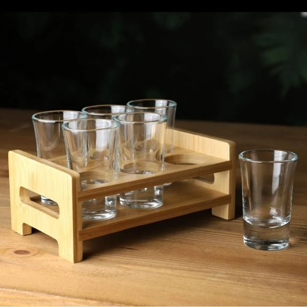 Shotglassholder i Tre til 6 Shots 36297 by Drink color Bruin