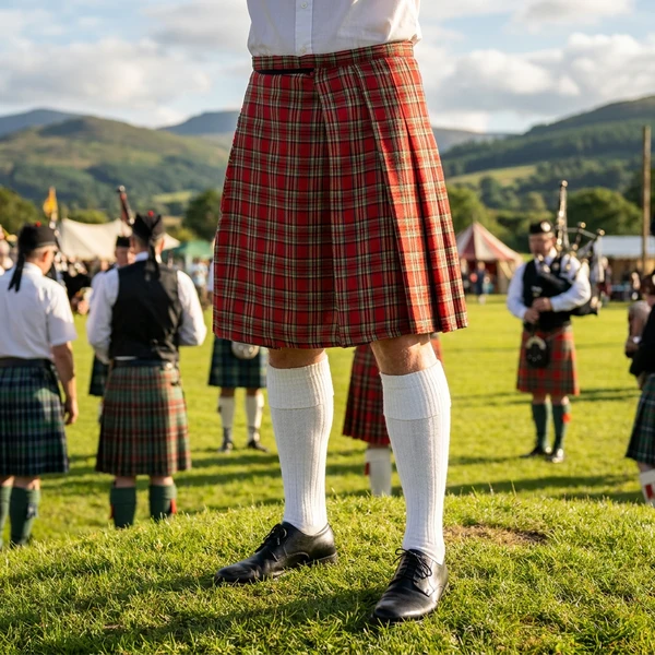 Kilt Mr. Tartan rød 81224 by Godan color Svart