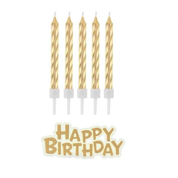Bursdagslys B&C Happy Birthday gull 16 stk. SF-HBZL by Godan color Svart