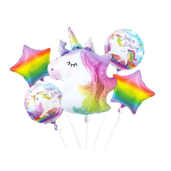 Folieballong Enhjørningssett 5 stk. BZ-HJED by Godan color Svart