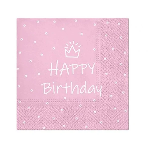Servietter PAW Special Day Design lys rosa 33 x 33 cm 20 stk. SDL300304 by Godan color Svart