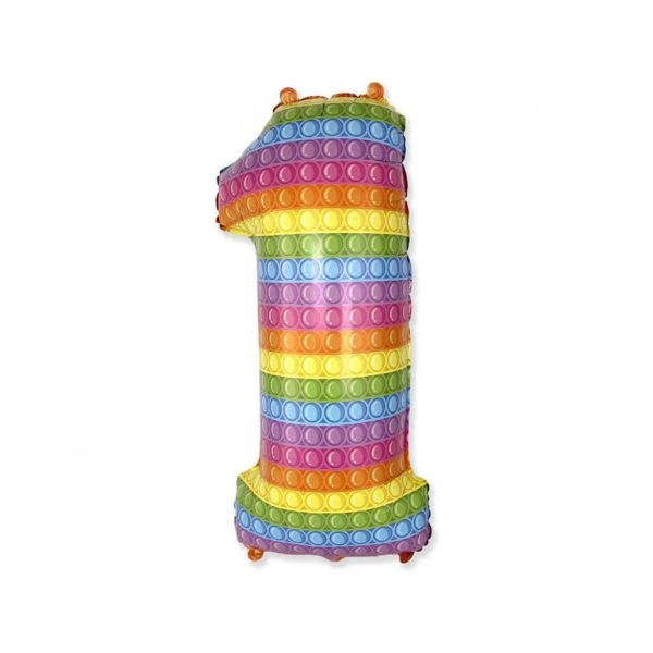 Folieballong FX "Nummer 1" POP IT 69 cm 901811POP by Godan color Svart