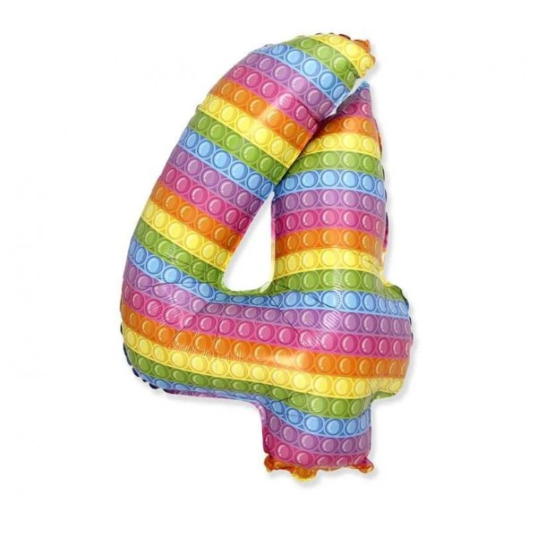Folieballong FX "Nummer 4" POP IT 69 cm 901814POP by Godan color Svart
