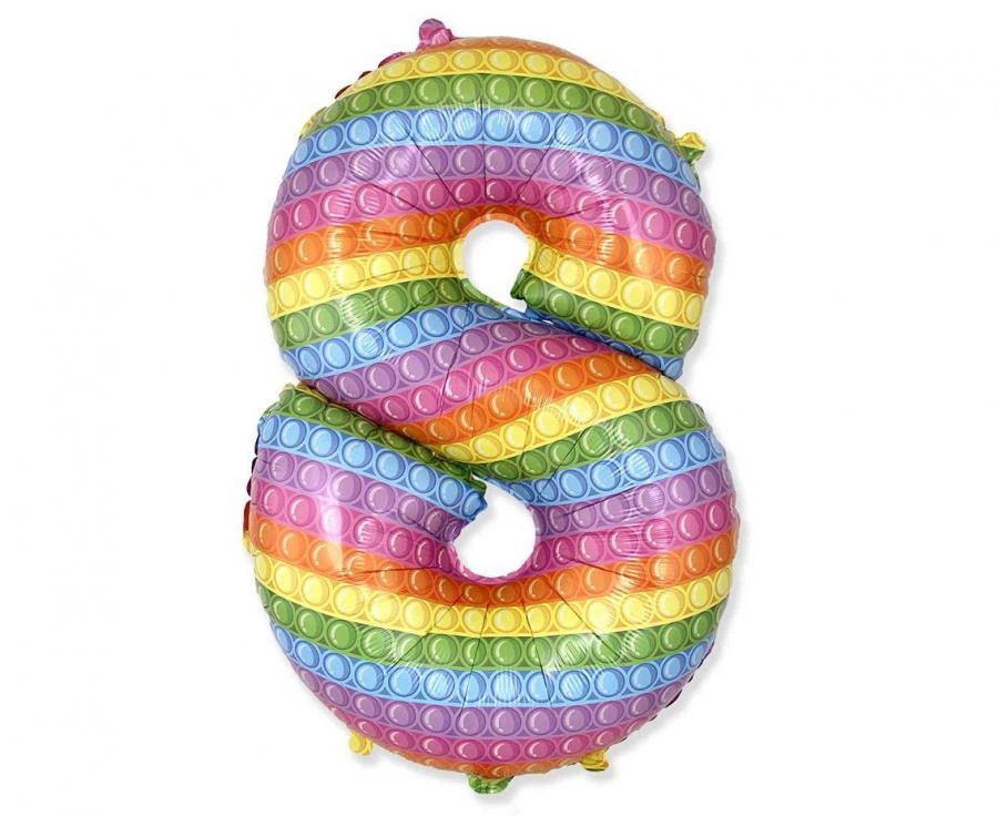 Folieballong FX "Nummer 8" POP IT 69 cm 901818POP by Godan color Svart