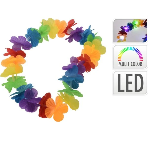 Blomsterkrans med LED-lys, 1 meter 491021620 by Koop color Svart