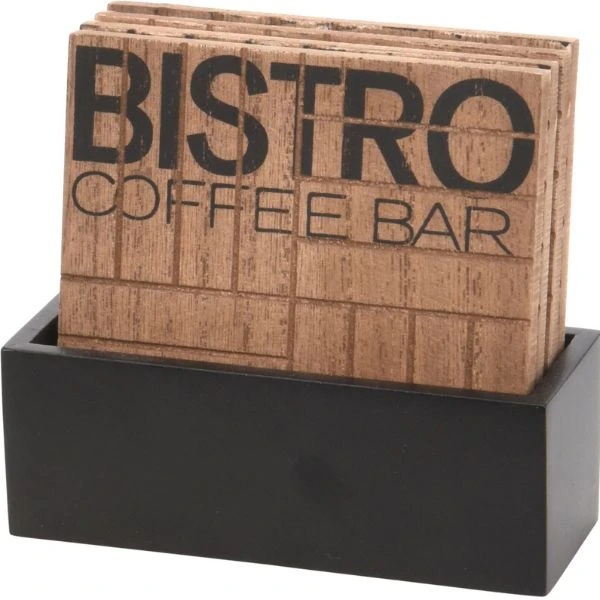 Coaster-sett "Bistro" 11,5x4,5x10cm HZ1940090 by Koop color Bruin