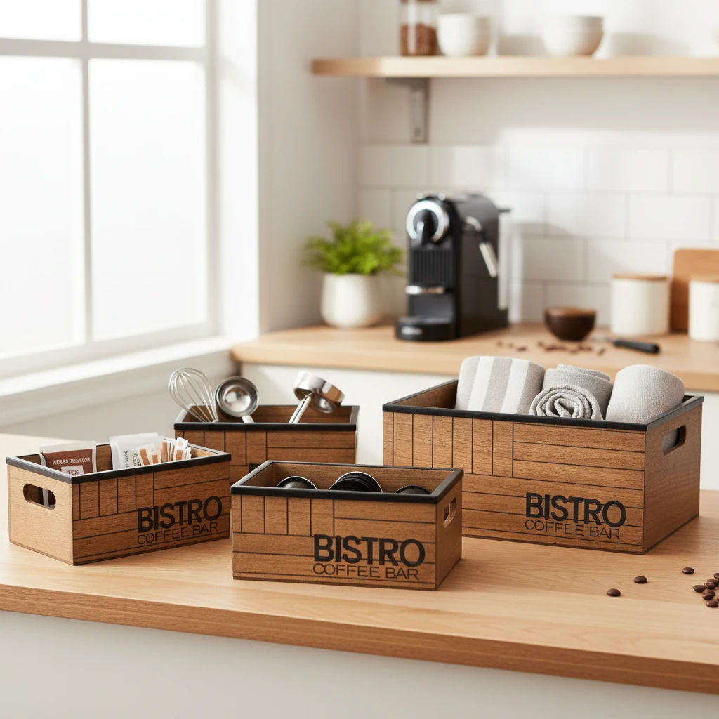 Oppbevaringssett "Bistro" 29x22x13,5cm HZ1940120 by Koop color Bruin