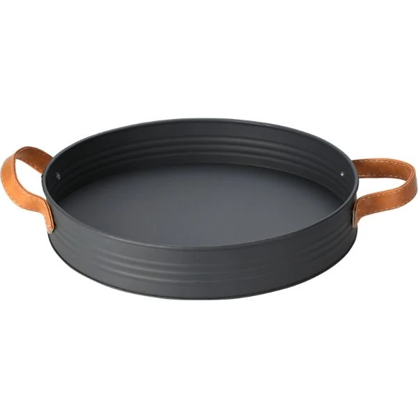 Serveringsbrett i metall med håndtak FZ1000920 by Koop color Svart