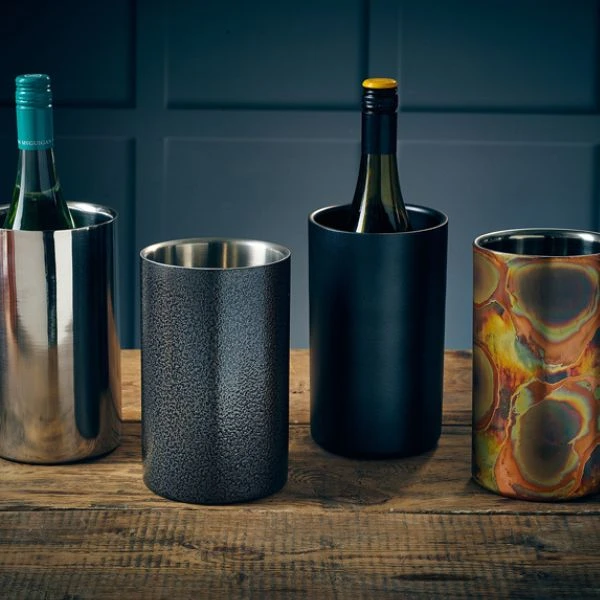 Metallic vinkjøler Genware sort rustfritt stål 003MTBK by Genware color Svart