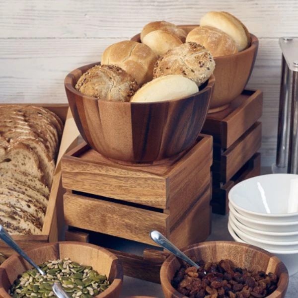 Acacia trekasse/oppsats fra Genware 15 cm RSR-W1515 by Genware color Svart