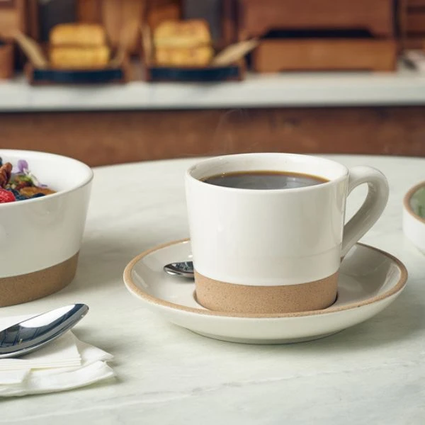 Kava Hvit Kaffekopp i Steintøy 28,5 cl/10 oz fra Genware CUP-KW28 by Genware color Svart