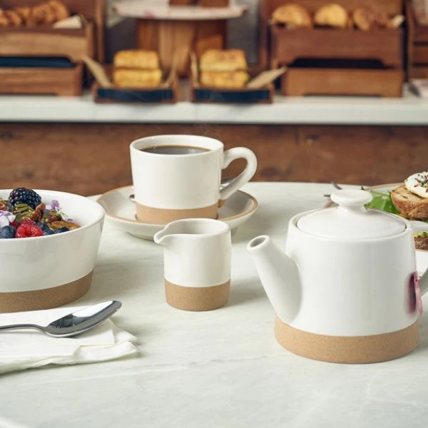 GenWare Kava Hvit Steintøymugge 9 cl/3,2 oz JUG-KW9 by Genware color Svart