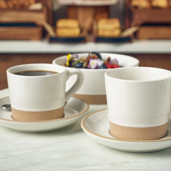 Kava Hvit Steintøy Underkopp 16 cm fra Genware SCR-KW16 by Genware color Svart