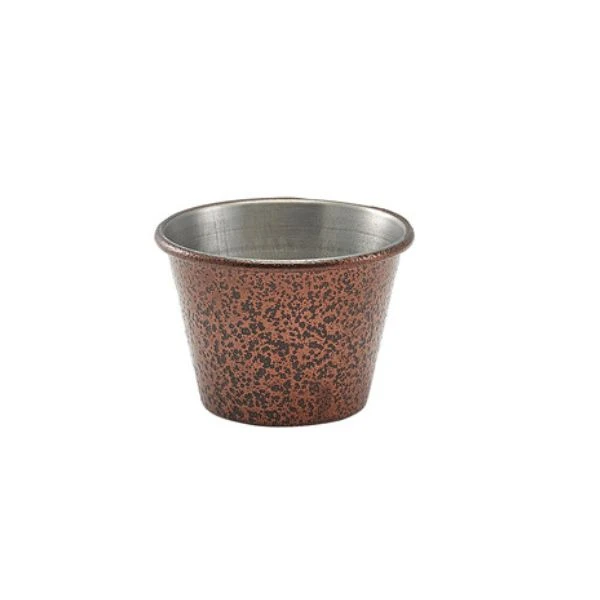 2,5 oz ramekin i rustfritt stål med hamret kobber - Genware RAMH2C by Genware color Svart