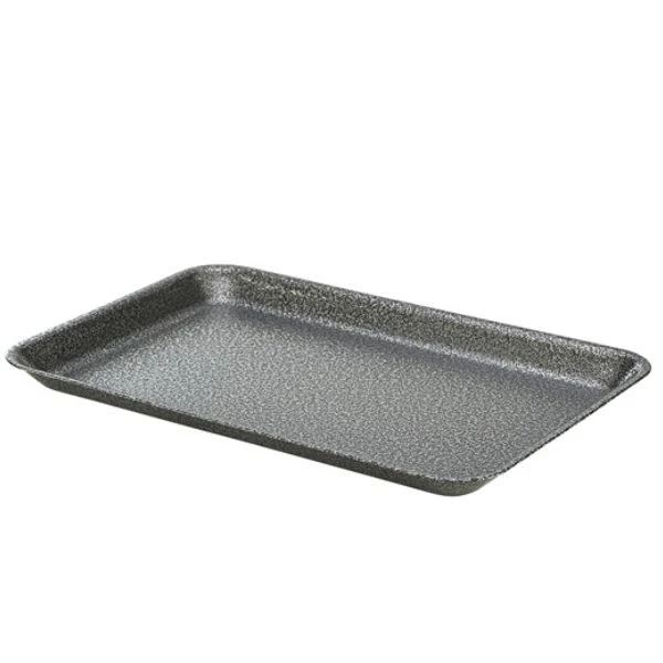 Galvanisert stålbrett 31,5x21,5x2 cm hamret sølv GenWare GST3121S by Genware color Svart