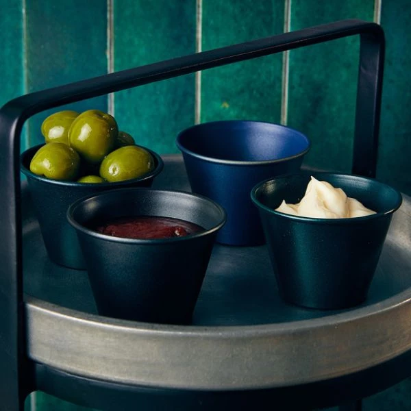 Metallic Blue Ramekin 71ml fra GenWare RAMST2MTBL by Genware color Svart