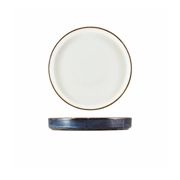 Terra Aqua Blå To-tonet Presentasjonstallerken 18cm Genware PRT-PBL18 by Genware color Svart
