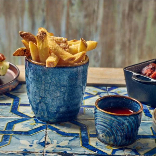 Terra Aqua Blue Organisk Dip Pot 9cl/3oz Genware DP-PBLG3 by Genware color Svart