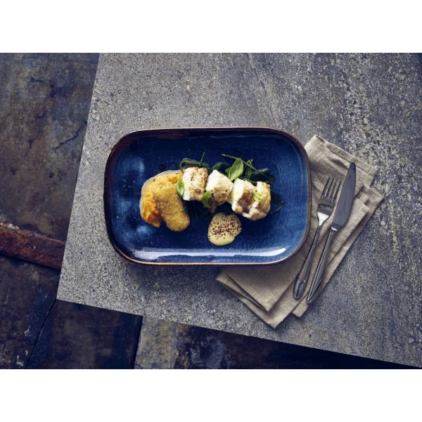 Terra Aqua Blå Rektangulær Tallerken 24 x 16,5 cm Genware RP-PBL24 by Genware color Svart