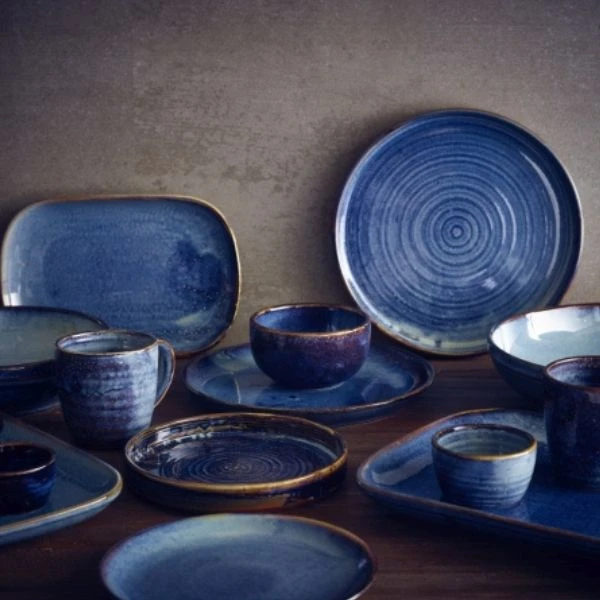 Terra Aqua Blå Rektangulær Tallerken 34,5 x 23,5 cm Genware RP-PBL34 by Genware color Svart
