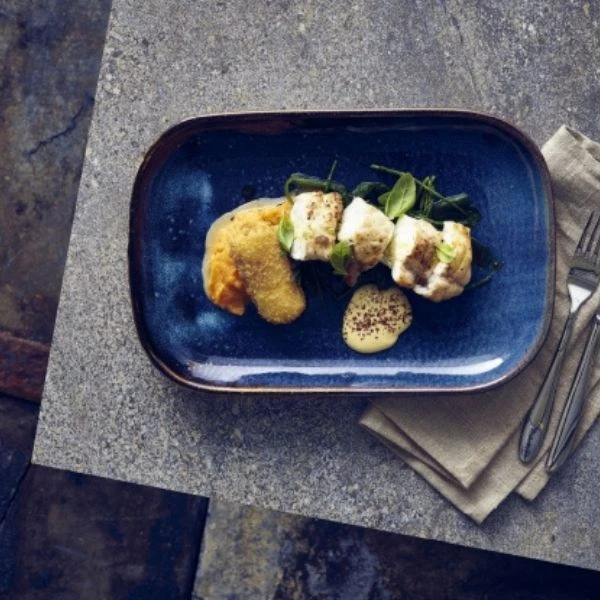Terra Aqua Blå Rektangulær Tallerken 34,5 x 23,5 cm Genware RP-PBL34 by Genware color Svart