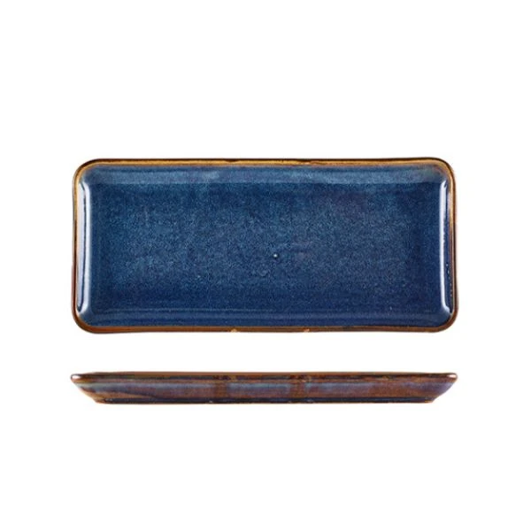 Terra Smalt Rektangulært Fat Aqua Blå 27 x 12,5 cm Genware NR-PBL27 by Genware color Svart