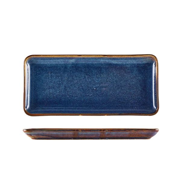 Terra Aqua Blå Smalt Rektangulært Fat 31 x 14 cm Genware NR-PBL30 by Genware color Svart