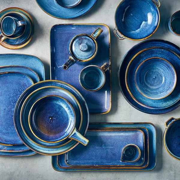 Terra Aqua Blått Rektangulært Fat 30 x 20 cm Genware NR-PBL32 by Genware color Svart