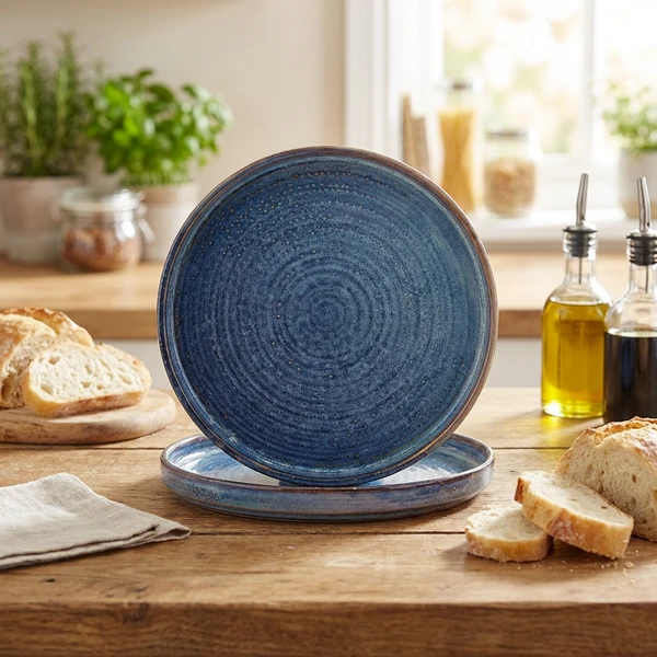 Terra Aqua Blå Lav Presentasjonstallerken 25cm Genware LP-PBL25 by Genware color Svart