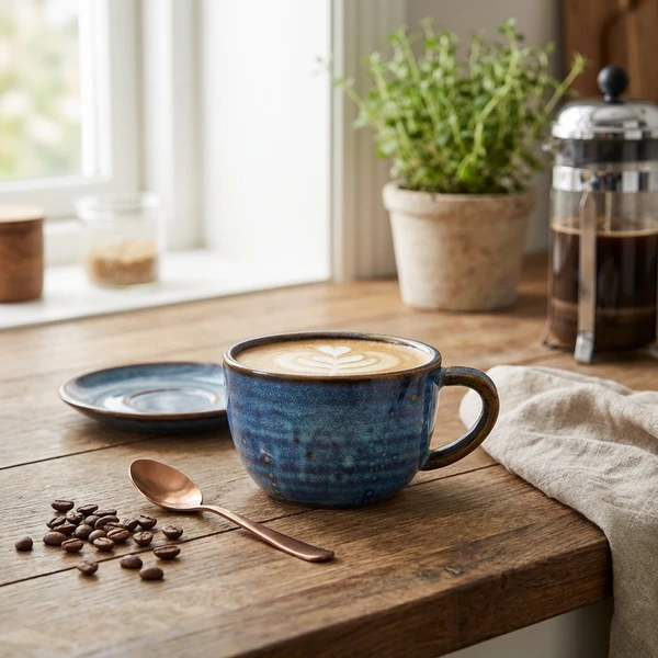 Terra Aqua Blå Kaffekopp 22cl/7,75oz Genware CUP-PBL23 by Genware color Svart