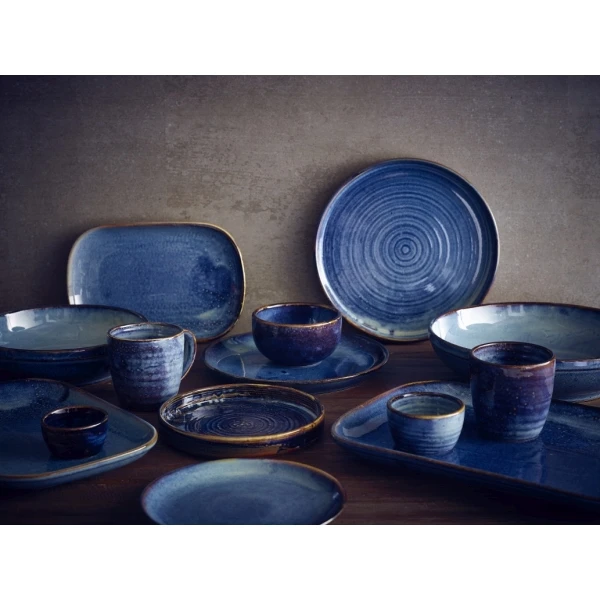 Terra Aqua Blue Coupe Tallerken 19 cm Genware CP-PBL19 by Genware color Svart