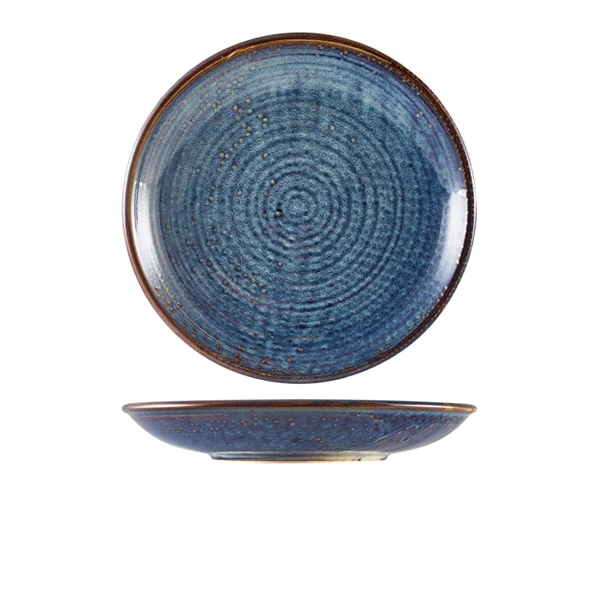 Terra Aqua Blå Dyp Coupe Tallerken 25cm Genware DC-PBL25 by Genware color Svart