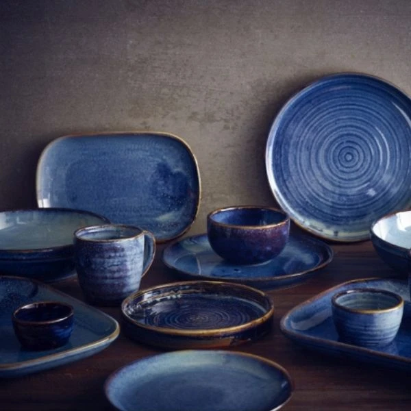 Terra Aqua Blå Rund Skål 12,5 cm Genware BW-PBL12 by Genware color Svart