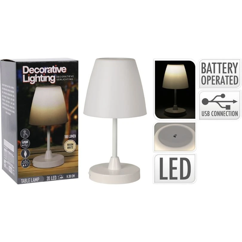 Bordlampe LED Ø13 x H30 cm C46000510 by Koop color Vit