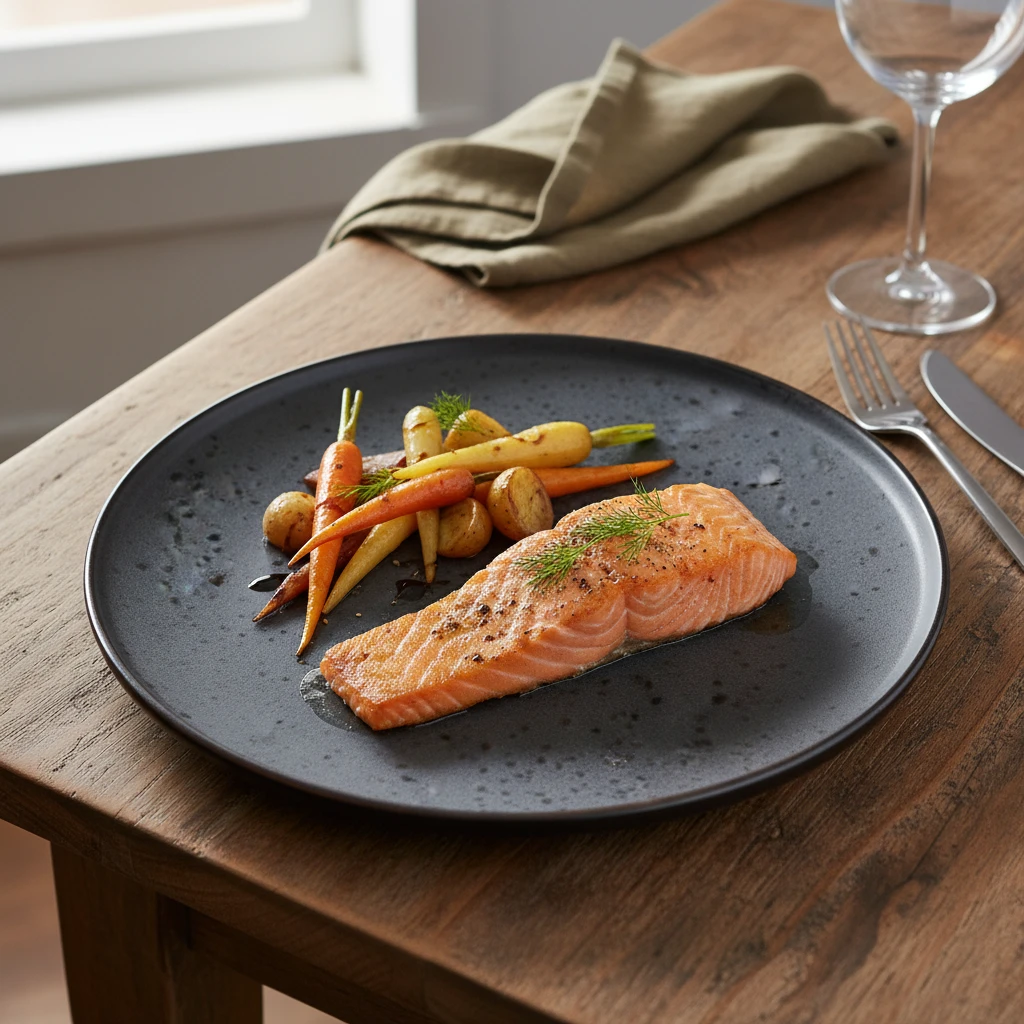 Tallerken i steintøy 27 cm sort Q75600360 by Koop color Svart