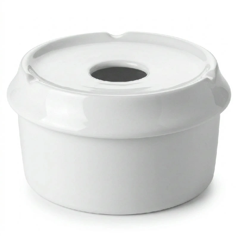 Askebeger med lokk i hvitt porselen Ø10,5 cm 5010324  color Svart