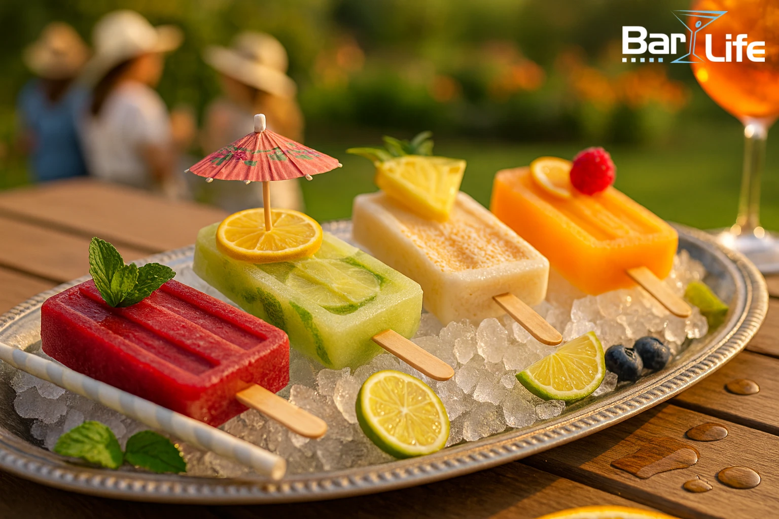  mojito is, strawberry daiquiri is, pina colada is, aperol spritz is, espresso martini is, drinker på pinne, alkoholfri is, sommer cocktails, is med alkohol, hjemmelaget cocktail-is, festdrinker inspirasjon
