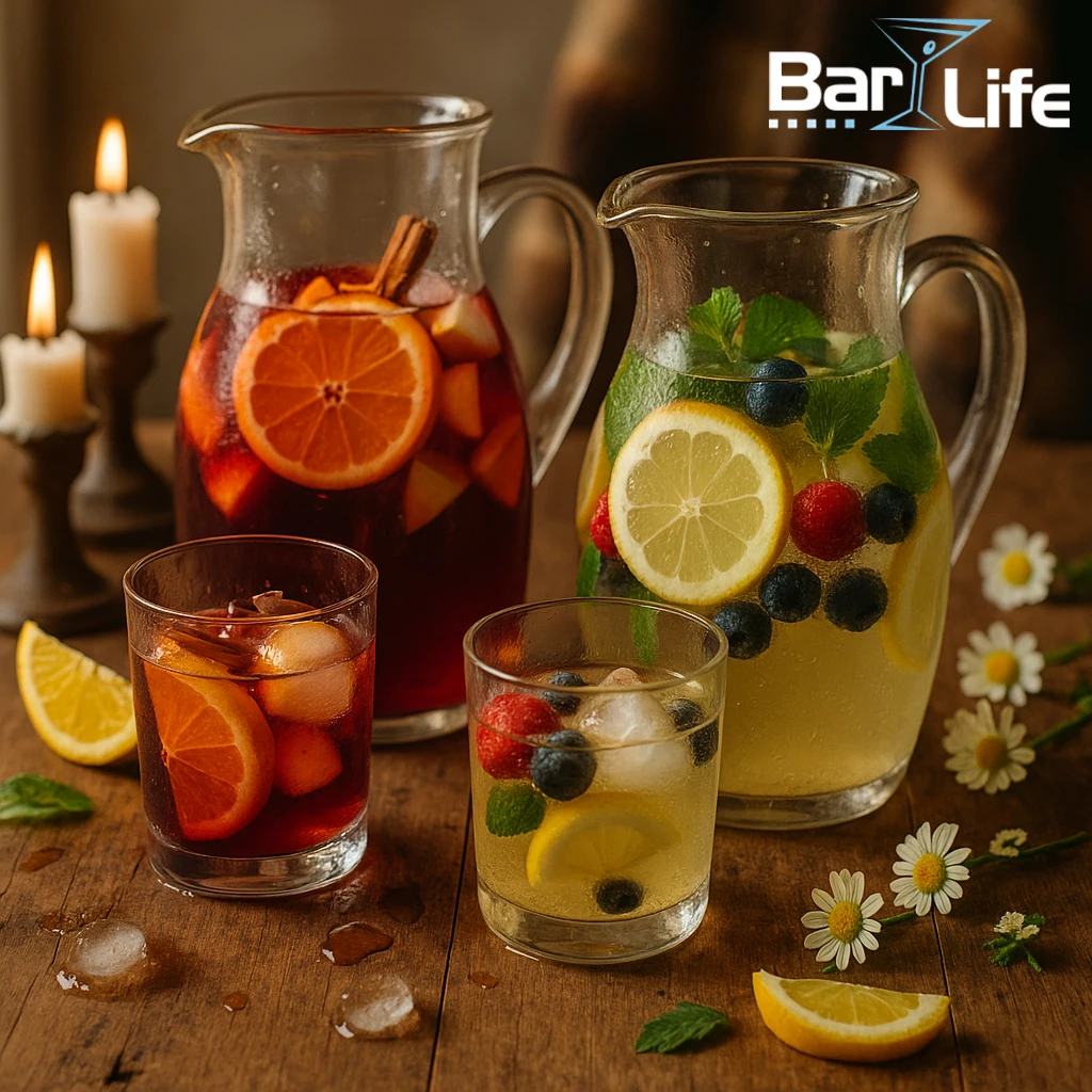 hvit sangria, rosé sangria, vintersangria, varm sangria, enkel sangria, spansk sangria, sommerdrinker, fruktig sangria, sangria med bær, beste sangria oppskrift, festdrikk sangria, sangria med hvitvin, sangria med rosé